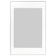 Option: LOMVIKEN picture frame, silver. Slim metal edge, protective plastic front, vertical or horizontal use.