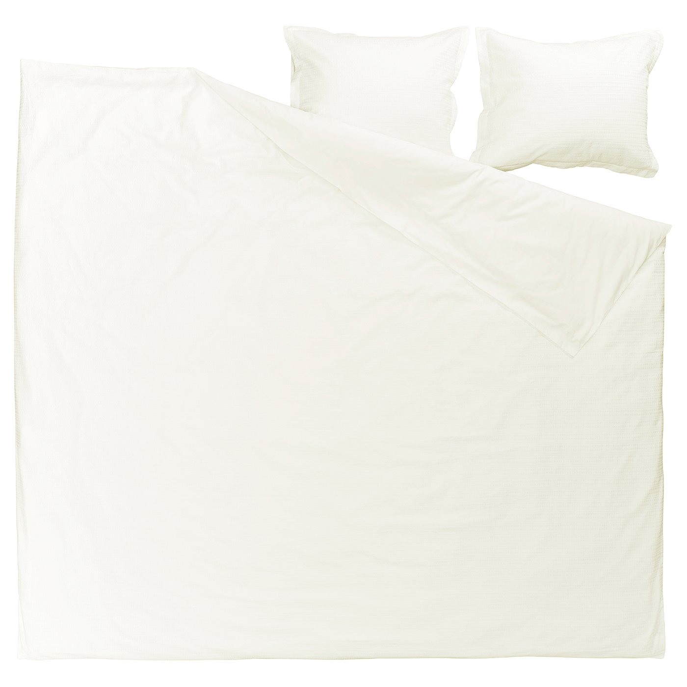 LUKTVICKER Duvet cover and 2 pillowcases, white, 200x200/60x70 cm
