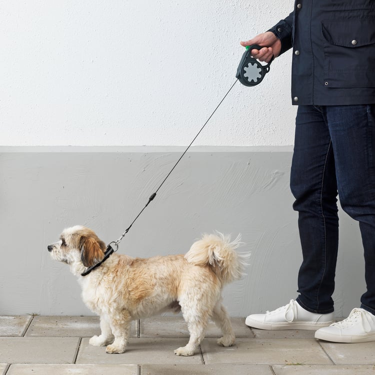 LURVIG Extendable leash, black, 25 kg IKEA