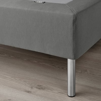 LYNGÖR Spring mattress base, incl leg/dark grey, 90x200 cm