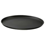 Black round MÅNTAGG pizza pan, galvanized steel with non-stick coating.