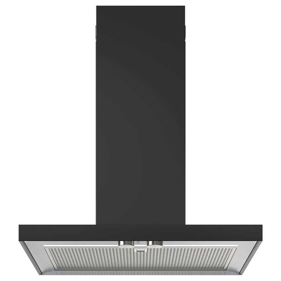 Wall mounted extractor hood, MATÄLSKARE, black, 60 cm IKEA