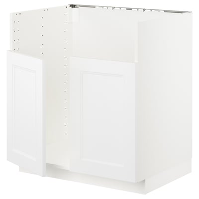 White METOD kitchen cabinet, square, modern, sturdy frame, base for oven/sink.