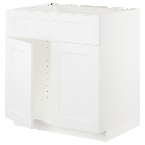 White METOD kitchen cabinet, rectangular with flat panels.