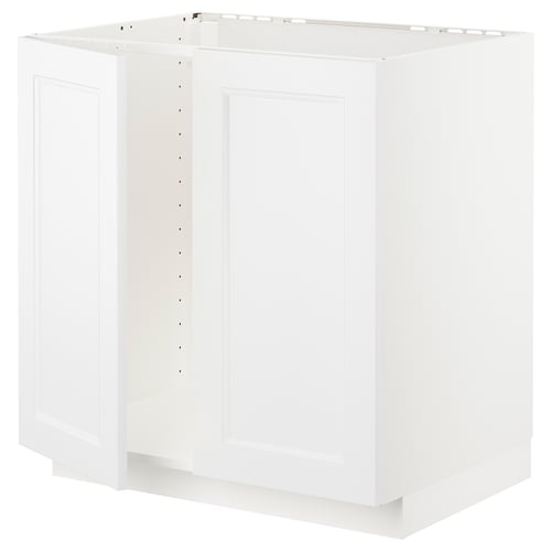 Modern white METOD kitchen cabinet, sleek and minimalist.