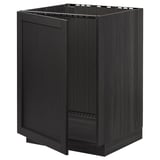 Gray METOD kitchen base cabinet, beveled edges, traditional design.