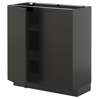 Modern, dark gray METOD kitchen cabinet with clean lines and minimalist style.