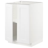 White METOD cabinet, square, minimalist design, fiberboard & particleboard.