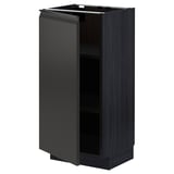 Black METOD kitchen cabinet with matte finish and handle-less design.
