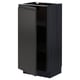 Black METOD kitchen cabinet with matte finish and handle-less design.