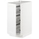 White METOD kitchen cabinet, three wire shelves, modern design.