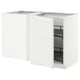 A white METOD kitchen cabinet with a pull-out shelf. It a modern design with a sleek finish.