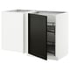 A white and black METOD kitchen unit with a pull-out shelf.