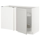 White METOD kitchen cabinet with pull-out shelf unit.