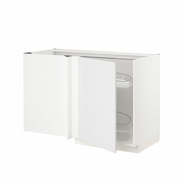 White METOD kitchen cabinet with two pull-out shelves for easy access.