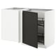 Modern white METOD kitchen cabinet with black door, pull-out shelves, and sleek design.