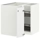 METOD Corner base cabinet with carousel, white/Voxtorp high-gloss/white, 88x88 cm