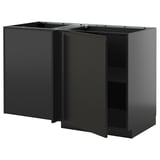 METOD kitchen unit: matte black; modern, square design with integrated handles.