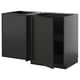 METOD kitchen unit: matte black; modern, square design with integrated handles.