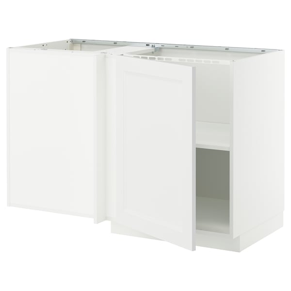 White METOD kitchen cabinet, modern design, square shape, melamine and fibreboard.