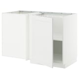 White METOD kitchen cabinet, modern design, square shape, melamine and fibreboard.