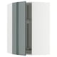 Option: A modern kitchen cabinet from METOD in high-gloss grey-green, featuring a corner carousel for storage.