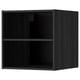 A black, square-shaped METOD kitchen cabinet with a single adjustable shelf and reinforced structure for appliances or sinks.