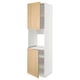 METOD kitchen cabinet: white, oak doors, tall, slim, adjustable shelf, classic design.