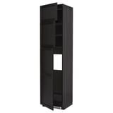 Black METOD kitchen cabinet with shelves, modern and sturdy design.