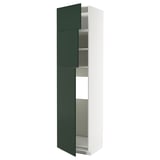 METOD kitchen cabinet, tall white with green door, modern style.