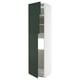 METOD kitchen cabinet, tall white with green door, modern style.