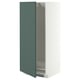 METOD High cabinet for fridge/freezer, white/Aspudden dark grey-green, 60x60x140 cm