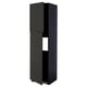 Modern kitchen cabinet in black with sleek design, featuring a single door and adjustable shelf.