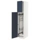 METOD High cabinet with cleaning interior, white Axstad/matt blue, 40x60x200 cm