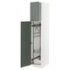 METOD High cabinet with cleaning interior, white/Bodarp grey-green, 40x60x200 cm