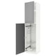 METOD High cabinet with cleaning interior, white/Bodbyn grey, 60x60x240 cm