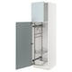 METOD High cabinet with cleaning interior, white/Kallarp light grey-blue, 60x60x200 cm