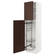 METOD High cabinet with cleaning interior, white/Sinarp brown, 60x60x220 cm