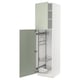 METOD High cabinet with cleaning interior, white/Stensund light green, 60x60x220 cm