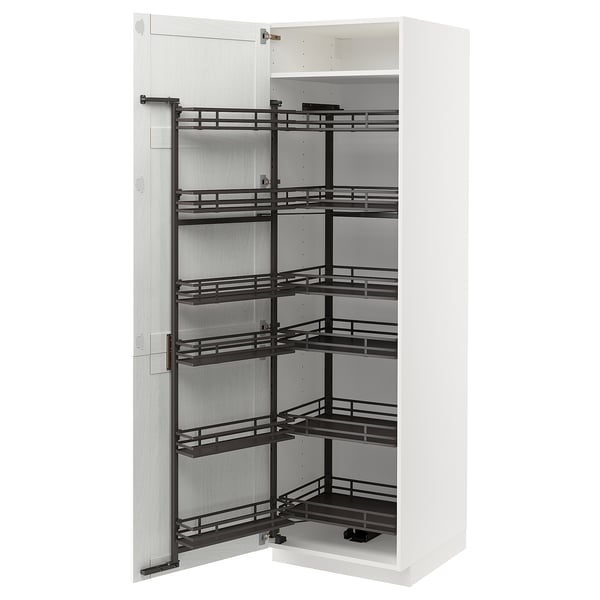 METOD kitchen cabinet with pull-out shelves, white, modern design.