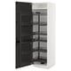 A white METOD kitchen cabinet with a black pull-out larder in a modern, minimalist design.