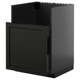 Black METOD kitchen cabinet with single drawer, no top panel, beveled edge.