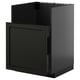 Black METOD kitchen cabinet with single drawer, no top panel, beveled edge.