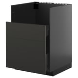 Black METOD kitchen cabinet with smooth drawer, modern design.