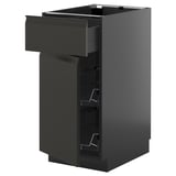 Black kitchen cabinet with drawer & baskets