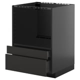 METOD / KNIVSHULT Base cabinet f combi micro/drawers, black-grey/Nickebo matt anthracite, 60x60 cm