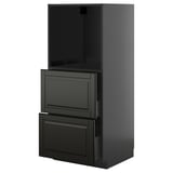 Black METOD kitchen cabinet with beveled bodbyn fronts, sleek, modern design.