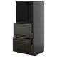 Black METOD kitchen cabinet with beveled bodbyn fronts, sleek, modern design.