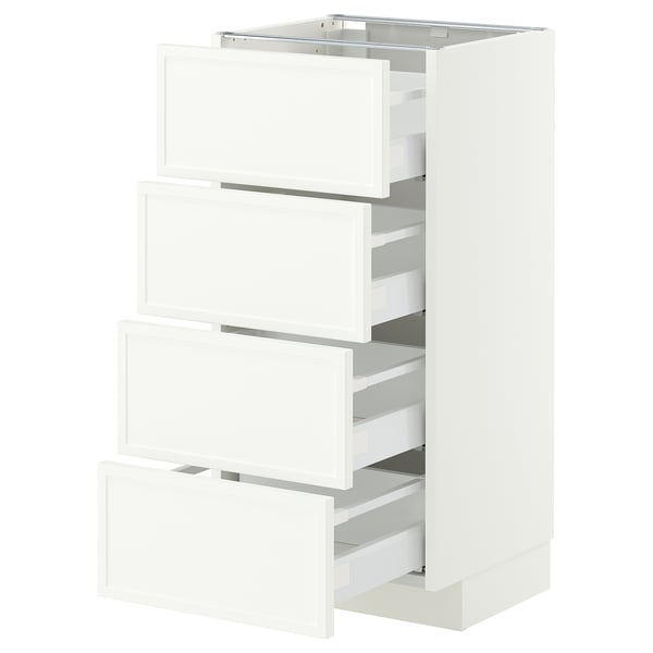 METOD / MAXIMERA Base cab 4 frnts/4 drawers, white/Aspudden matt white, 40x37 cm