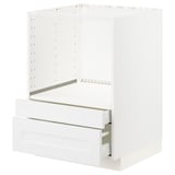 METOD / MAXIMERA Base cabinet f combi micro/drawers, white/Axstad matt white, 60x60 cm